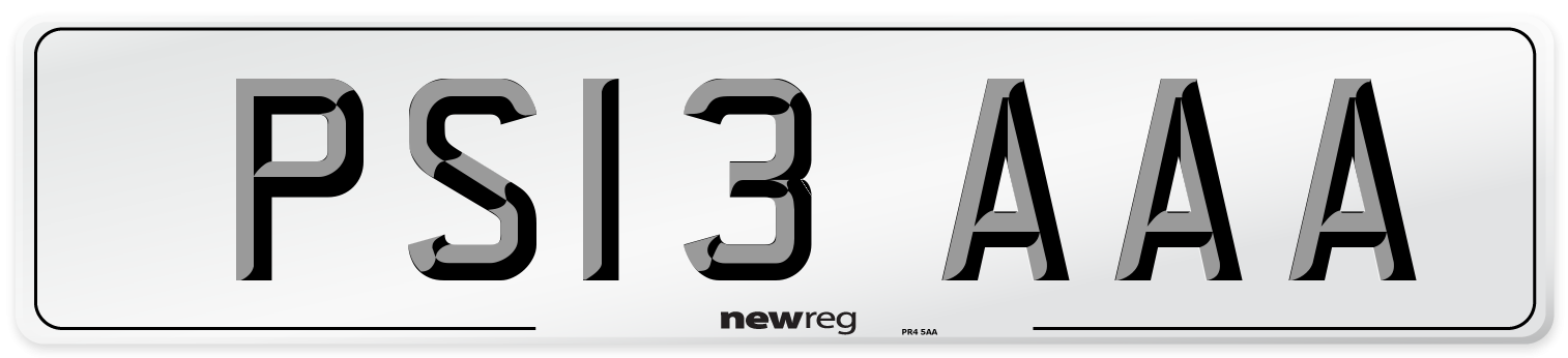 PS13 AAA Number Plate from New Reg